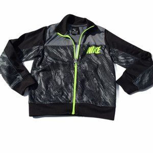 Nike Kids Full Zip Jacket Black Gray Size 5